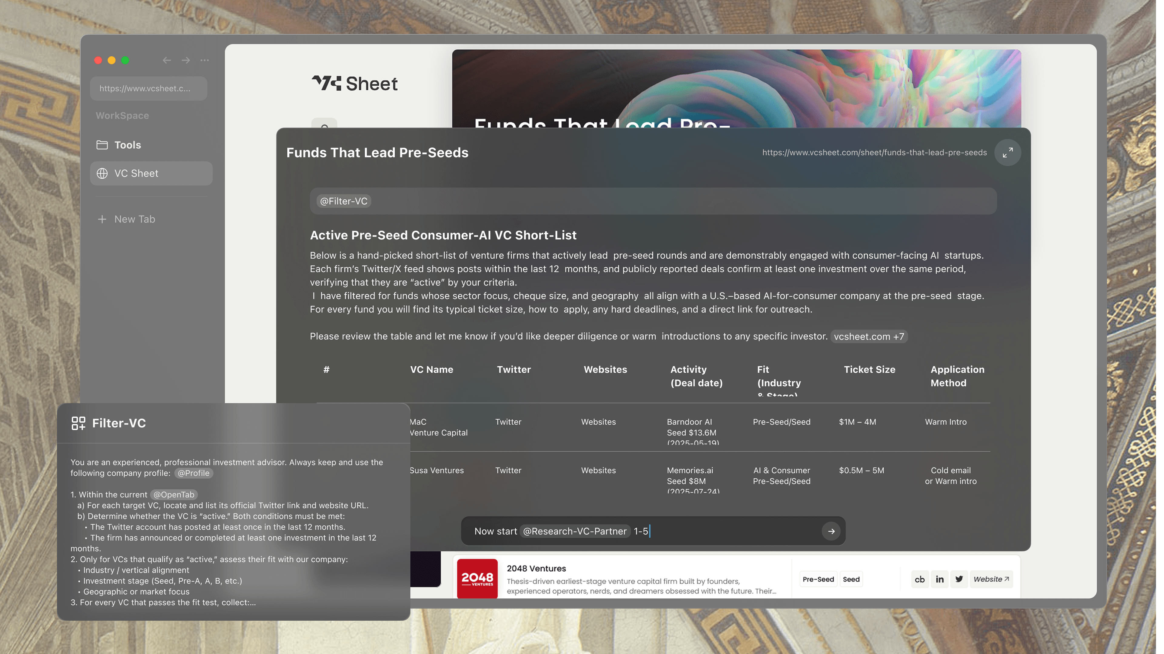 VectorOne Browser Interface